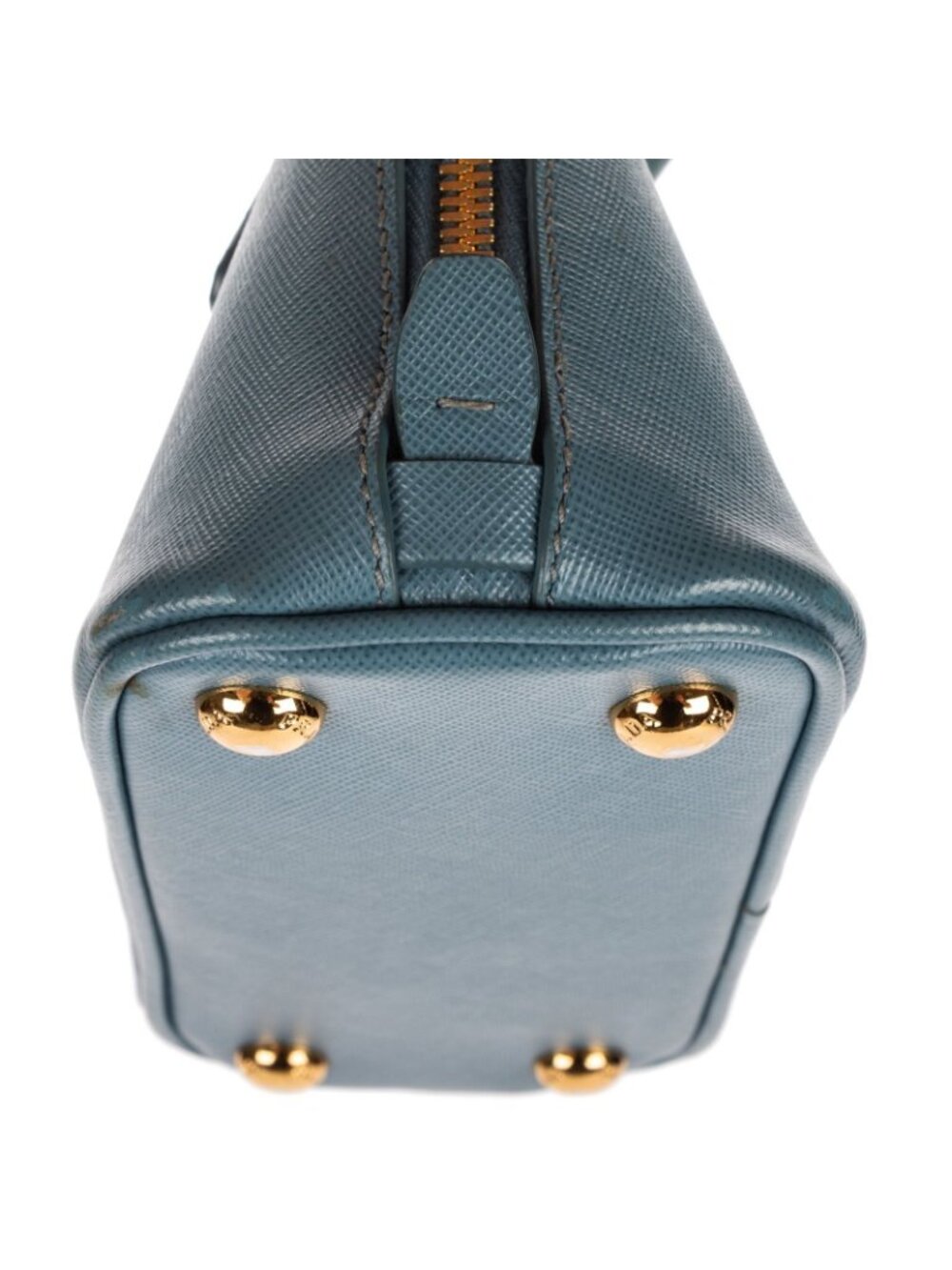 Prada Mini Promenada Blue Saffiano Luxe Leather Shoulder - Picture 7 of 11